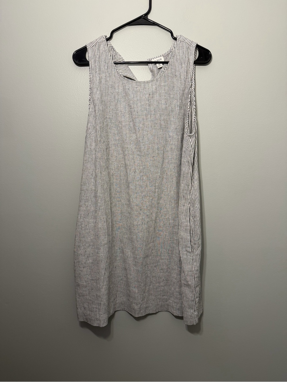 J. Crew Sleeveless Striped Shift Dress in White and Black